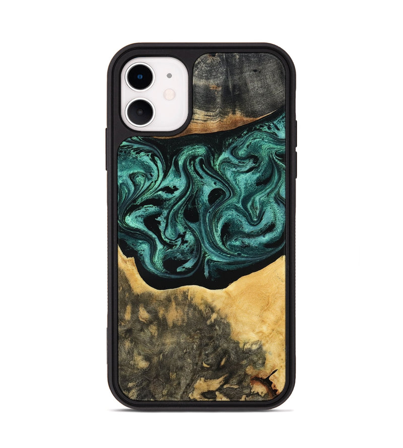 iPhone 11 Wood Phone Case - Cloe (Green, 801361)