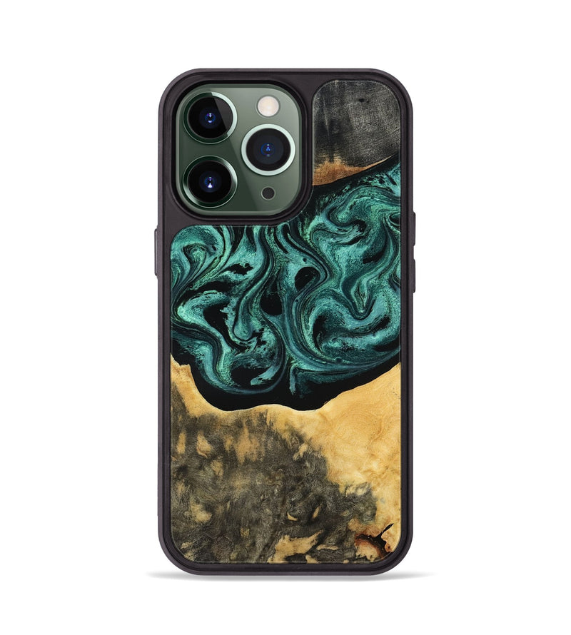 iPhone 13 Pro Wood Phone Case - Cloe (Green, 801361)
