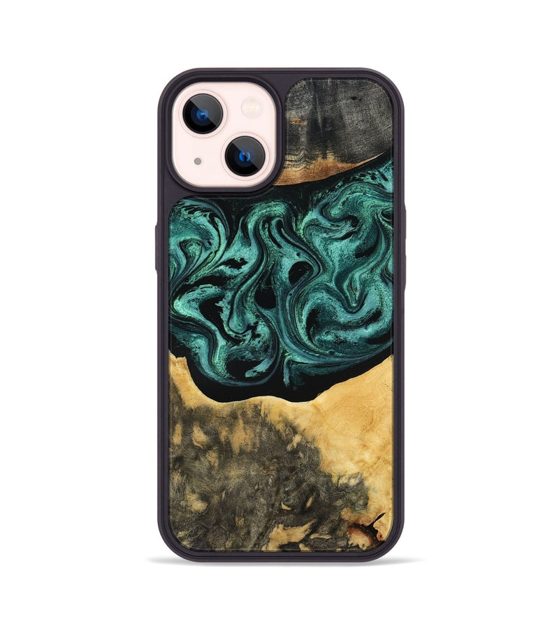 iPhone 14 Wood Phone Case - Cloe (Green, 801361)
