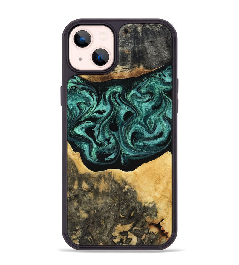 iPhone 14 Plus Wood Phone Case - Cloe (Green, 801361)