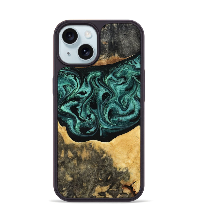iPhone 15 Wood Phone Case - Cloe (Green, 801361)