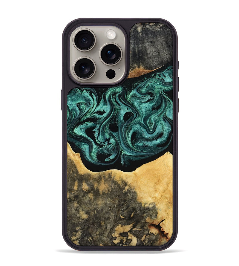 iPhone 15 Pro Max Wood Phone Case - Cloe (Green, 801361)