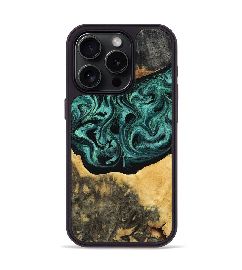 iPhone 15 Pro Wood Phone Case - Cloe (Green, 801361)