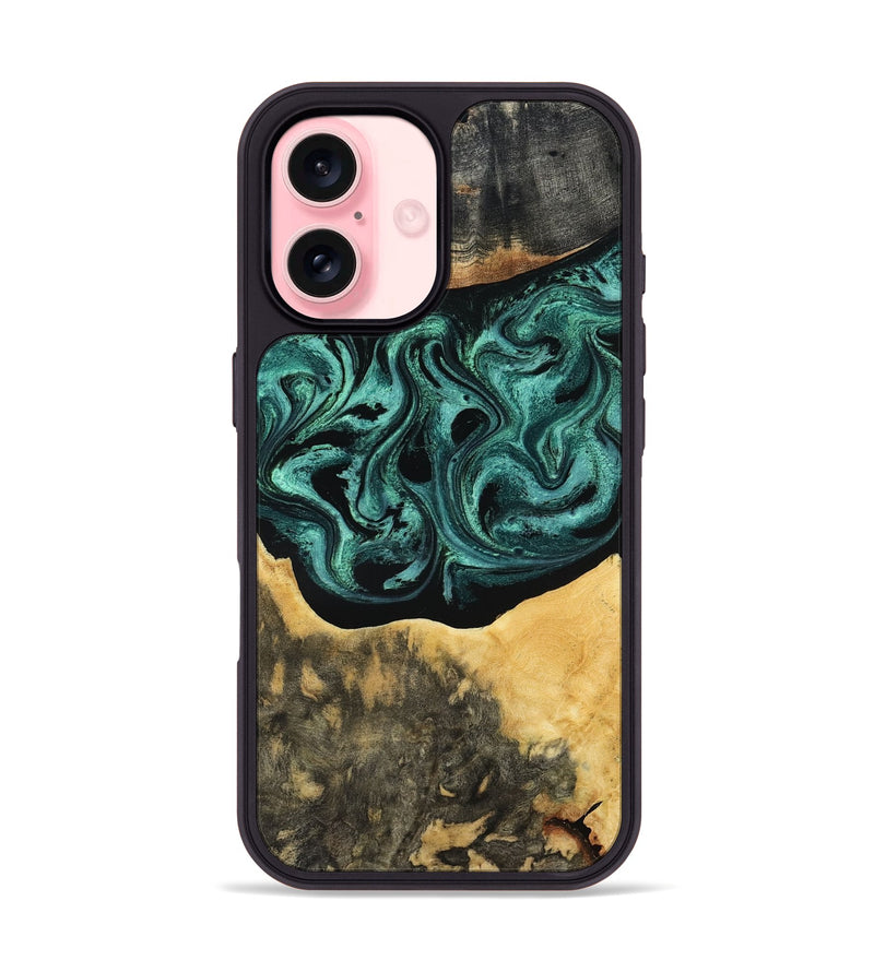 iPhone 16 Wood Phone Case - Cloe (Green, 801361)