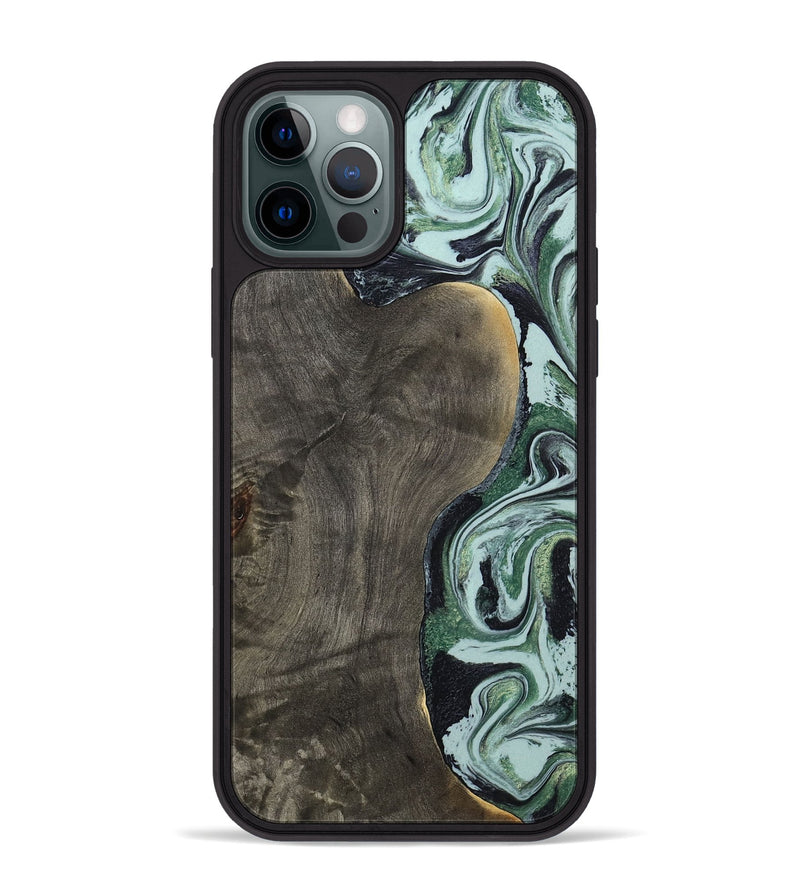 iPhone 12 Pro Max Wood Phone Case - Ocie (Green, 801362)