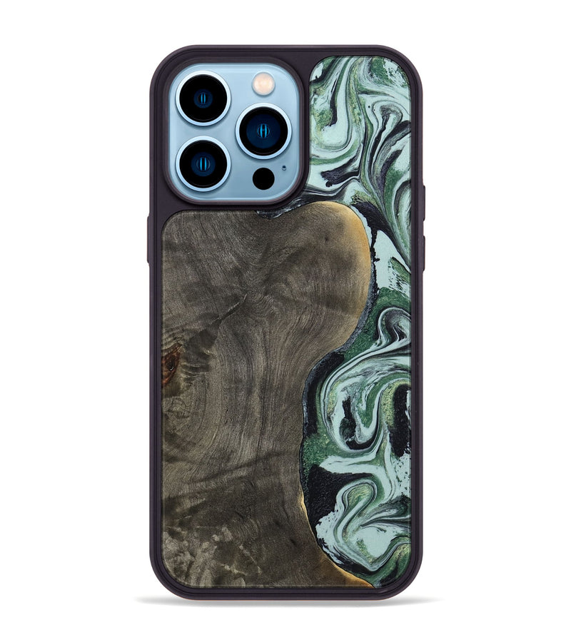 iPhone 14 Pro Max Wood Phone Case - Ocie (Green, 801362)