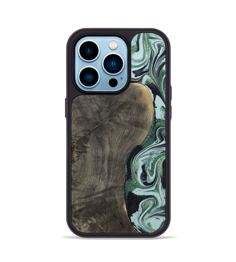 iPhone 14 Pro Wood Phone Case - Ocie (Green, 801362)