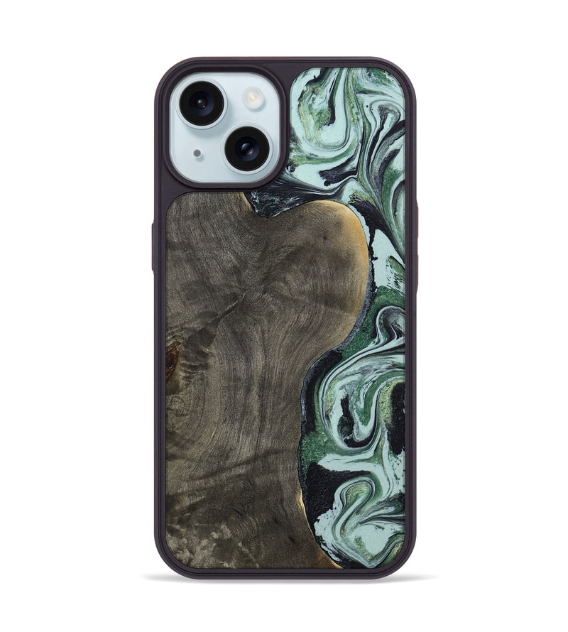 iPhone 15 Wood Phone Case - Ocie (Green, 801362)