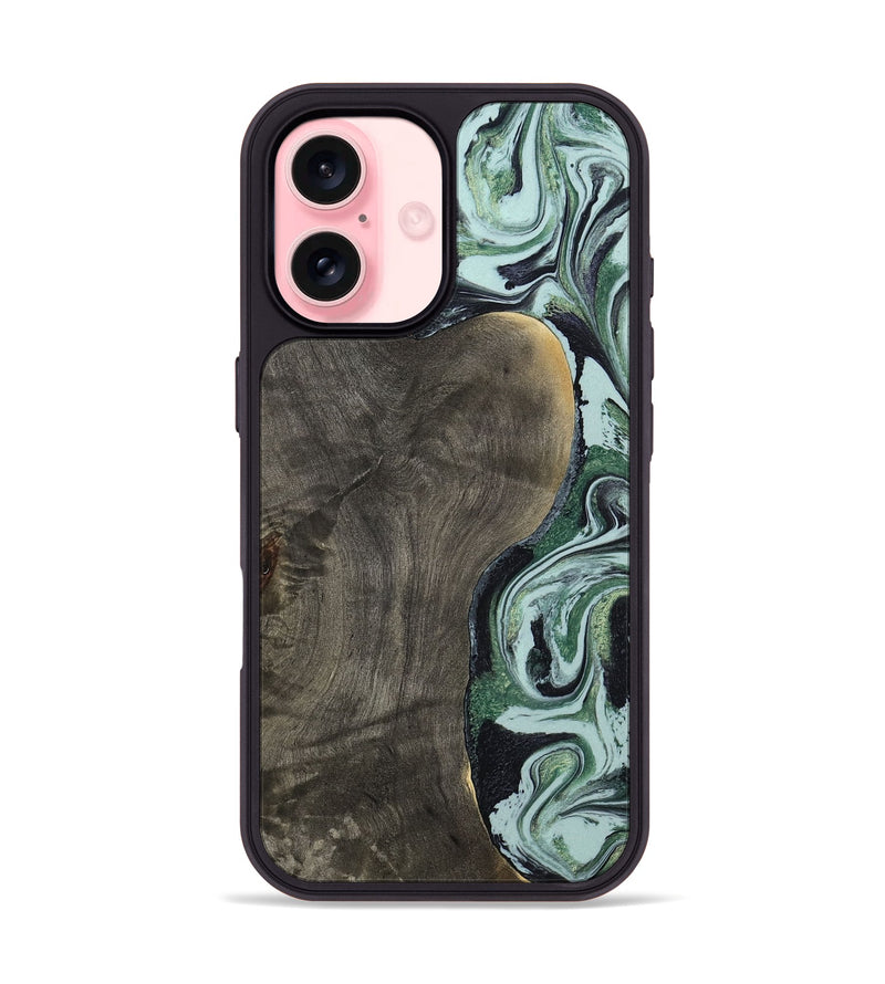 iPhone 16 Wood Phone Case - Ocie (Green, 801362)