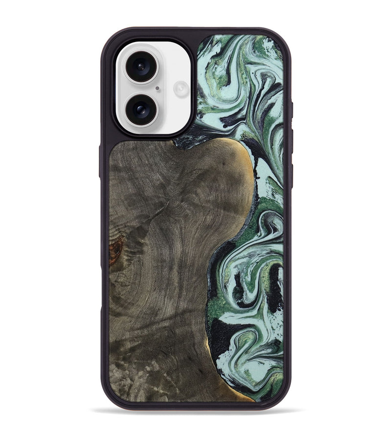 iPhone 16 Plus Wood Phone Case - Ocie (Green, 801362)