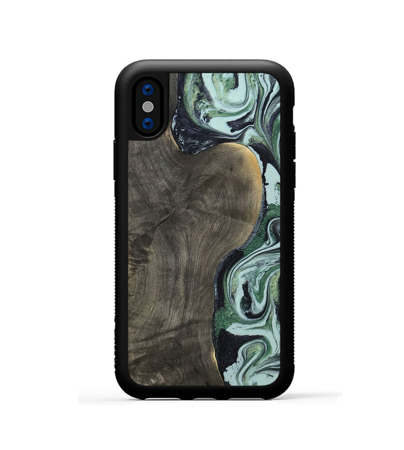 iPhone Xs Wood Phone Case - Ocie (Green, 801362)