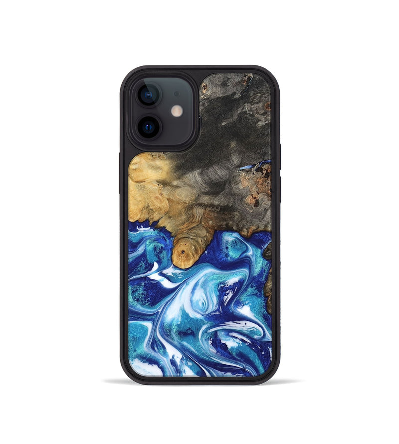 iPhone 12 mini Wood Phone Case - Beckham (Blue, 801365)
