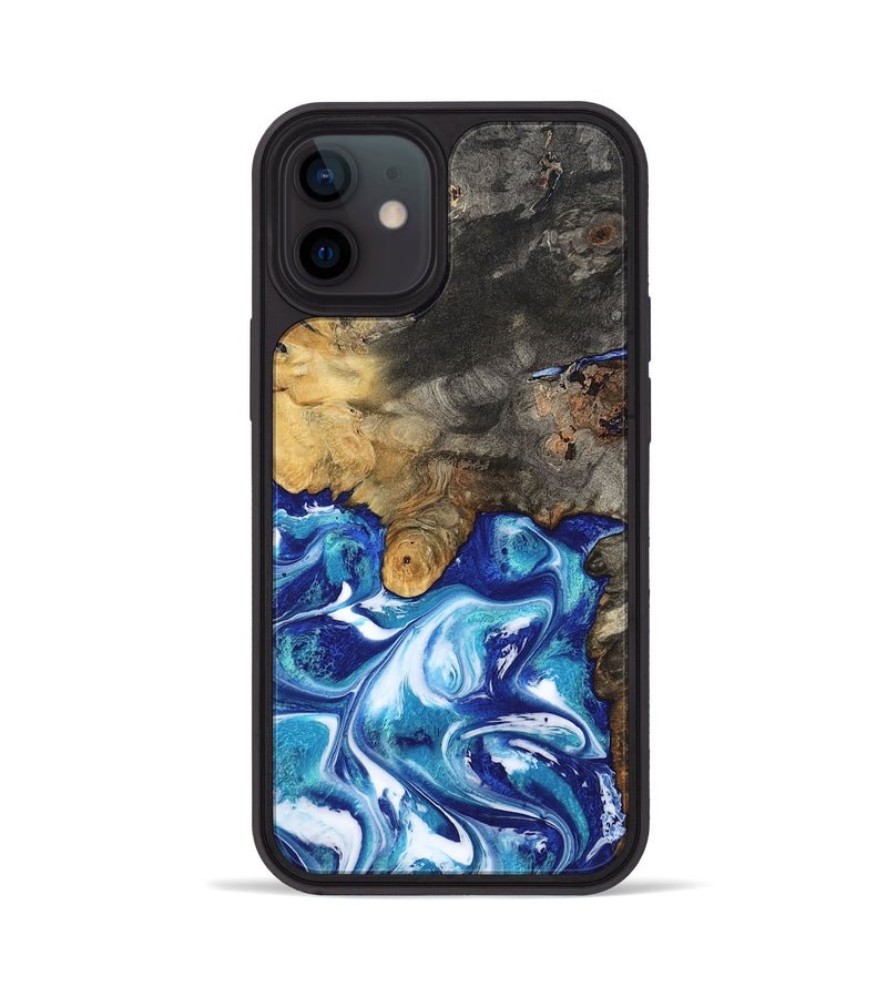 iPhone 12 Wood Phone Case - Beckham (Blue, 801365)