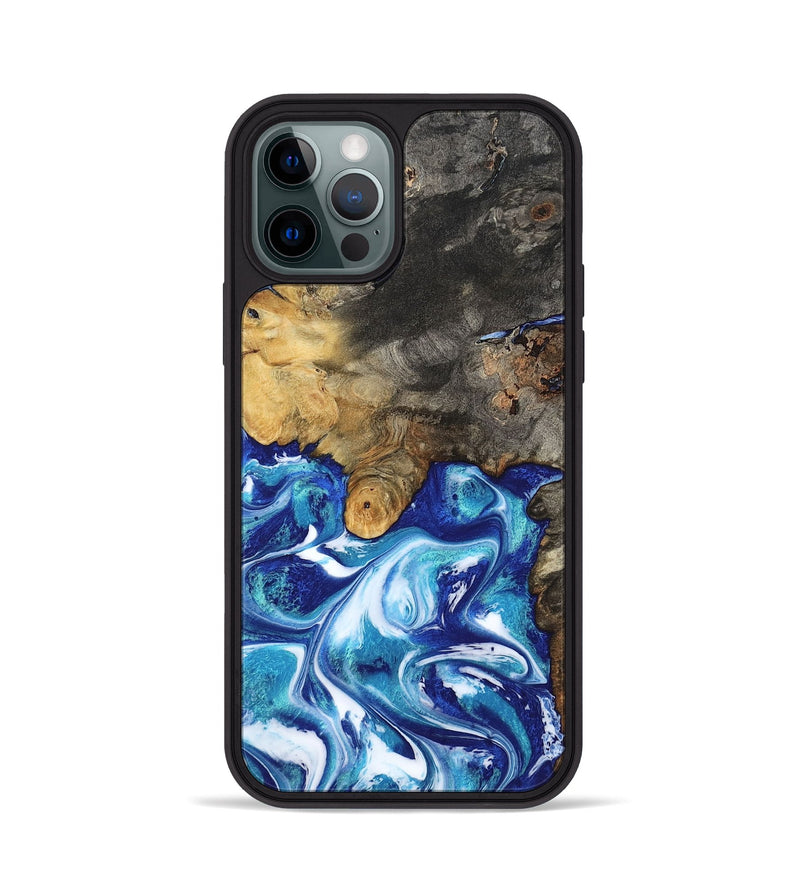 iPhone 12 Pro Wood Phone Case - Beckham (Blue, 801365)