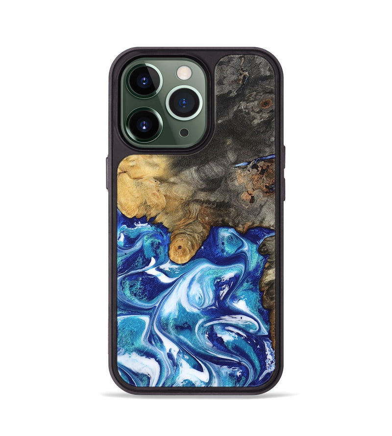 iPhone 13 Pro Wood Phone Case - Beckham (Blue, 801365)