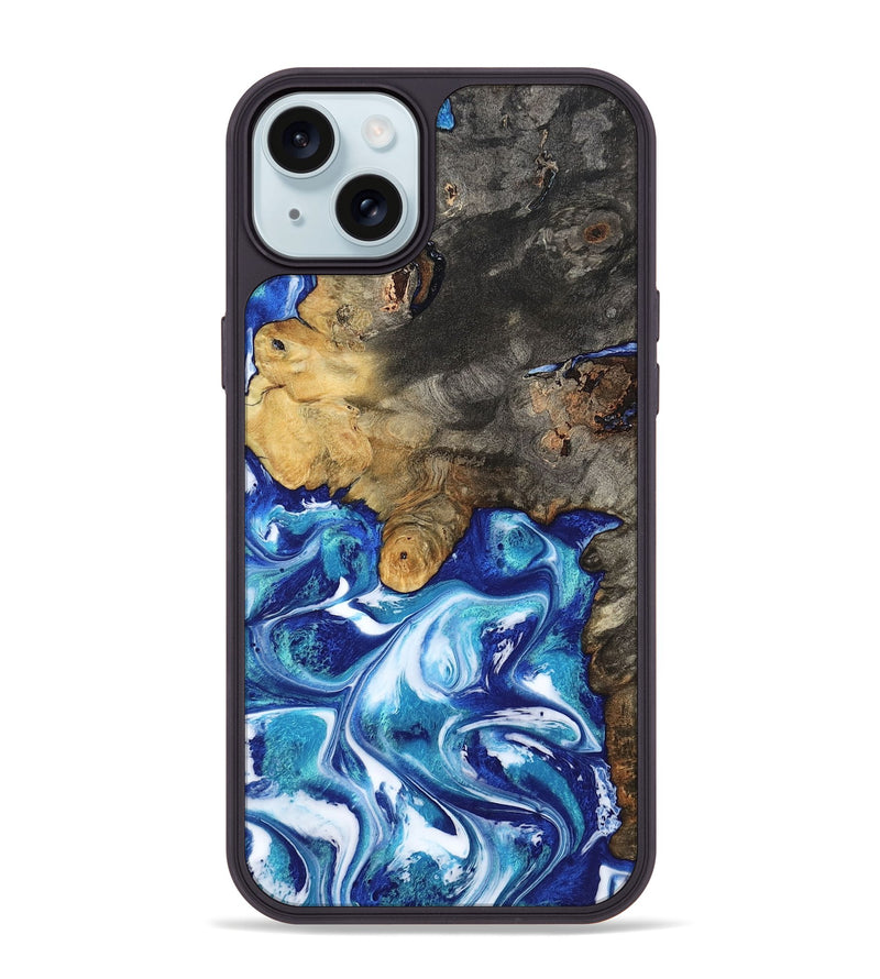 iPhone 15 Plus Wood Phone Case - Beckham (Blue, 801365)