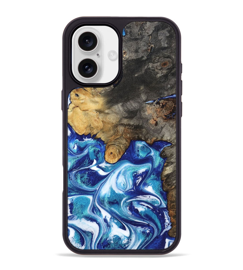 iPhone 16 Plus Wood Phone Case - Beckham (Blue, 801365)