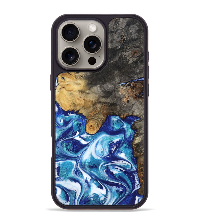 iPhone 16 Pro Max Wood Phone Case - Beckham (Blue, 801365)