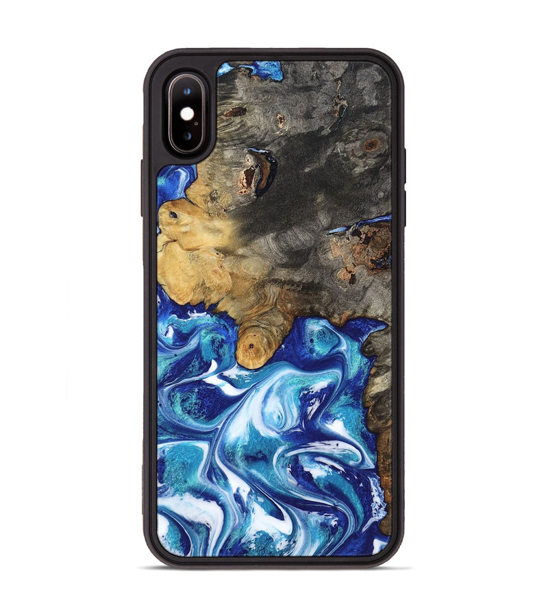 iPhone Xs Max Wood Phone Case - Beckham (Blue, 801365)