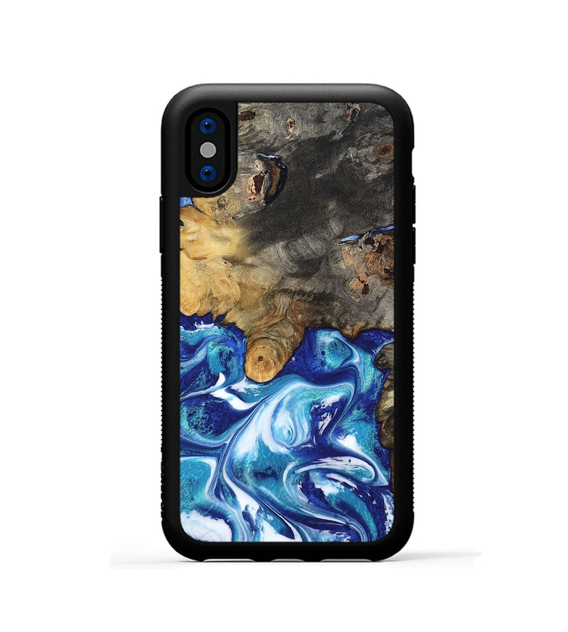 iPhone Xs Wood Phone Case - Beckham (Blue, 801365)
