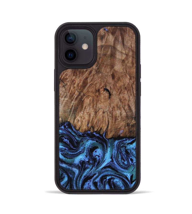 iPhone 12 Wood Phone Case - Gus (Blue, 801366)