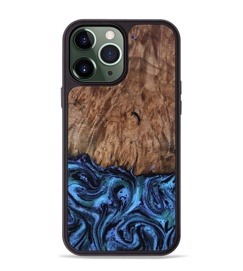 iPhone 13 Pro Max Wood Phone Case - Gus (Blue, 801366)