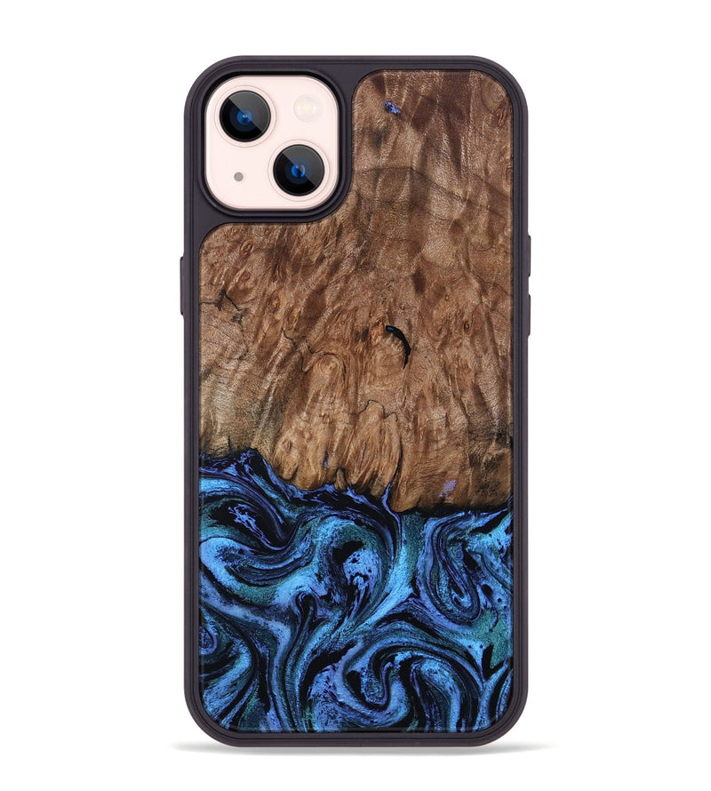 iPhone 14 Plus Wood Phone Case - Gus (Blue, 801366)