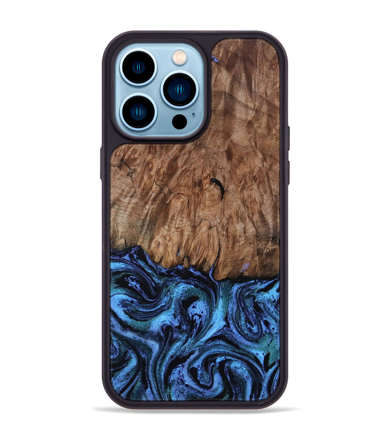 iPhone 14 Pro Max Wood Phone Case - Gus (Blue, 801366)