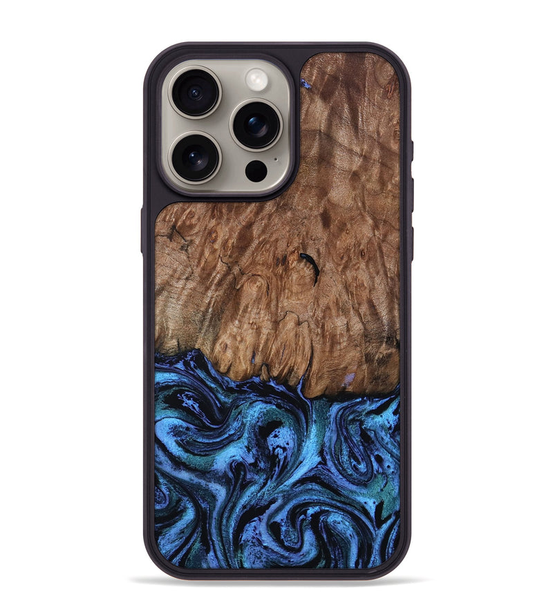 iPhone 15 Pro Max Wood Phone Case - Gus (Blue, 801366)
