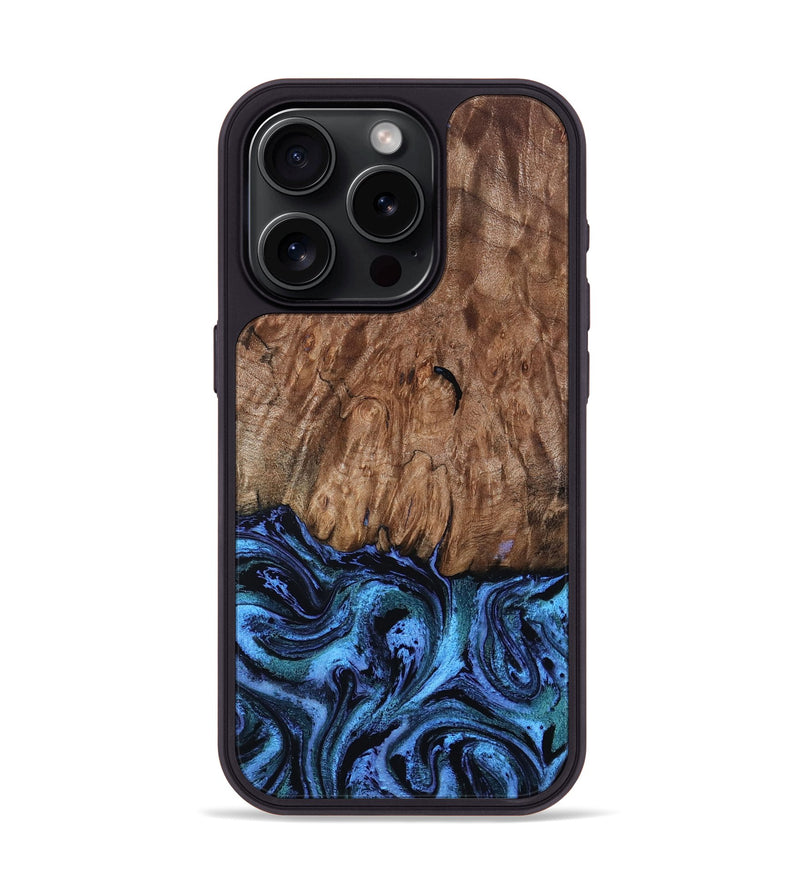 iPhone 15 Pro Wood Phone Case - Gus (Blue, 801366)
