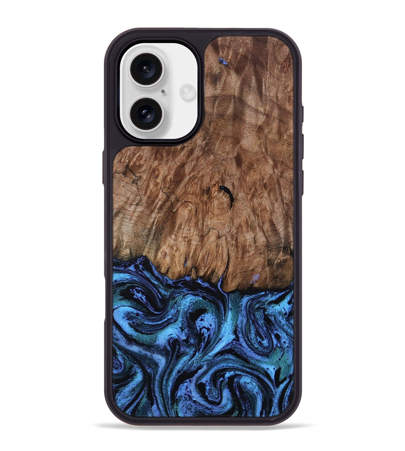 iPhone 16 Plus Wood Phone Case - Gus (Blue, 801366)