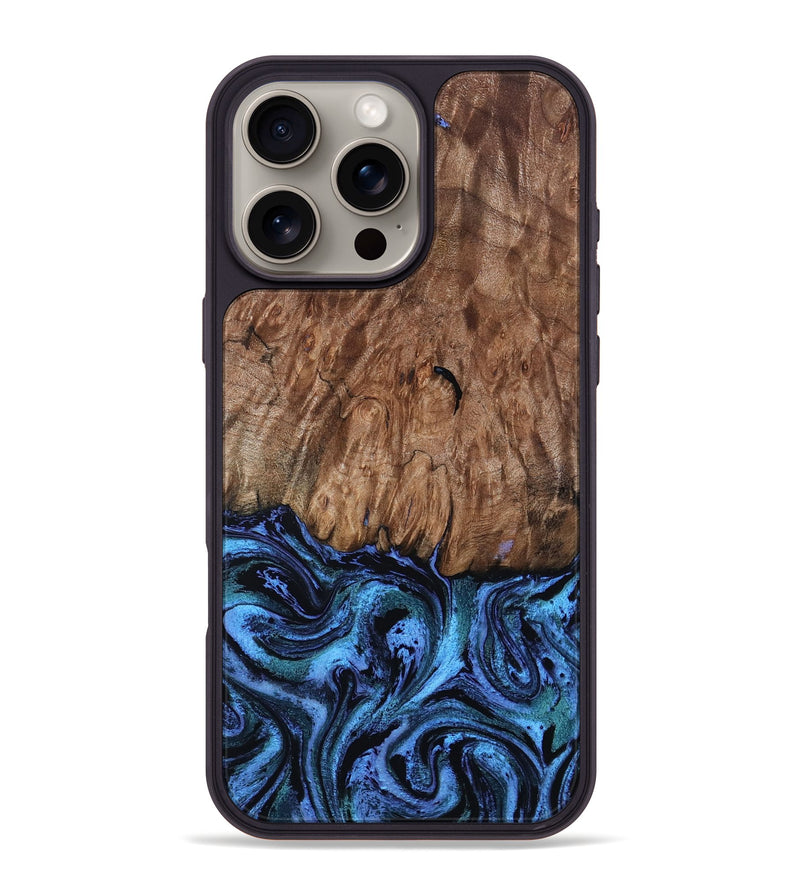 iPhone 16 Pro Max Wood Phone Case - Gus (Blue, 801366)