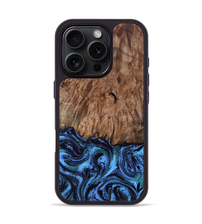 iPhone 16 Pro Wood Phone Case - Gus (Blue, 801366)