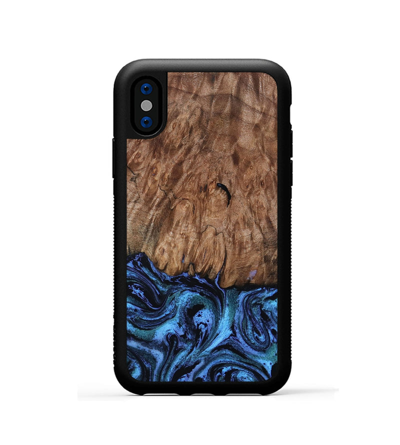 iPhone Xs Wood Phone Case - Gus (Blue, 801366)