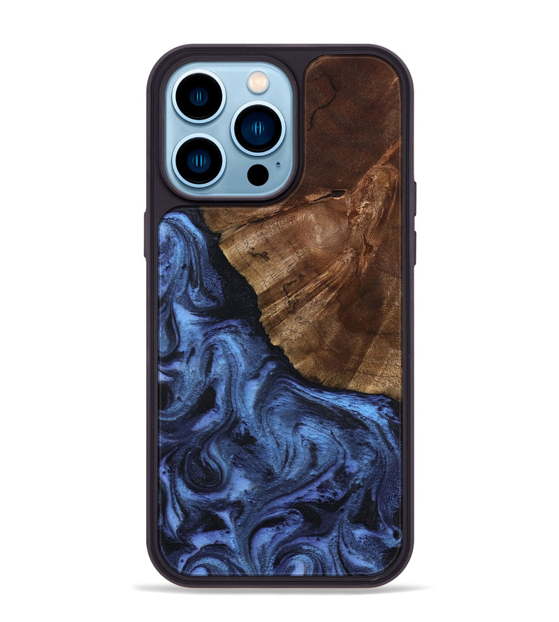 iPhone 14 Pro Max Wood Phone Case - Jace (Blue, 801367)