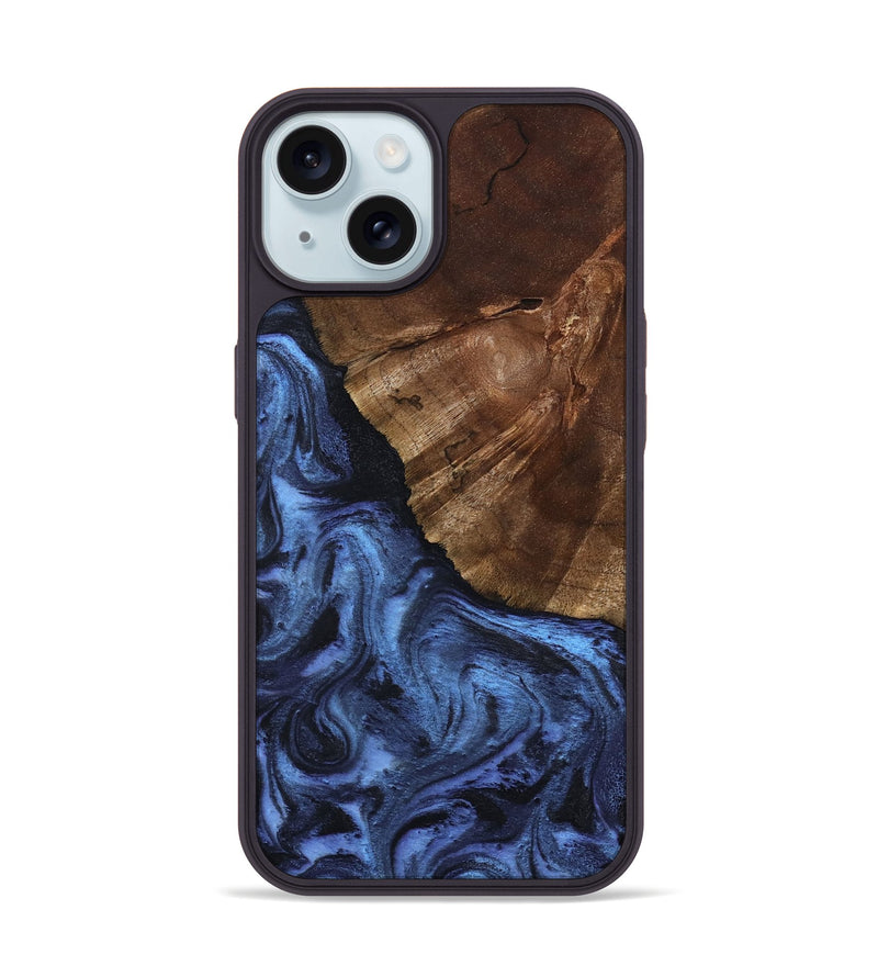 iPhone 15 Wood Phone Case - Jace (Blue, 801367)