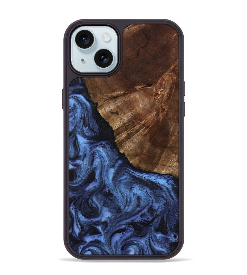 iPhone 15 Plus Wood Phone Case - Jace (Blue, 801367)