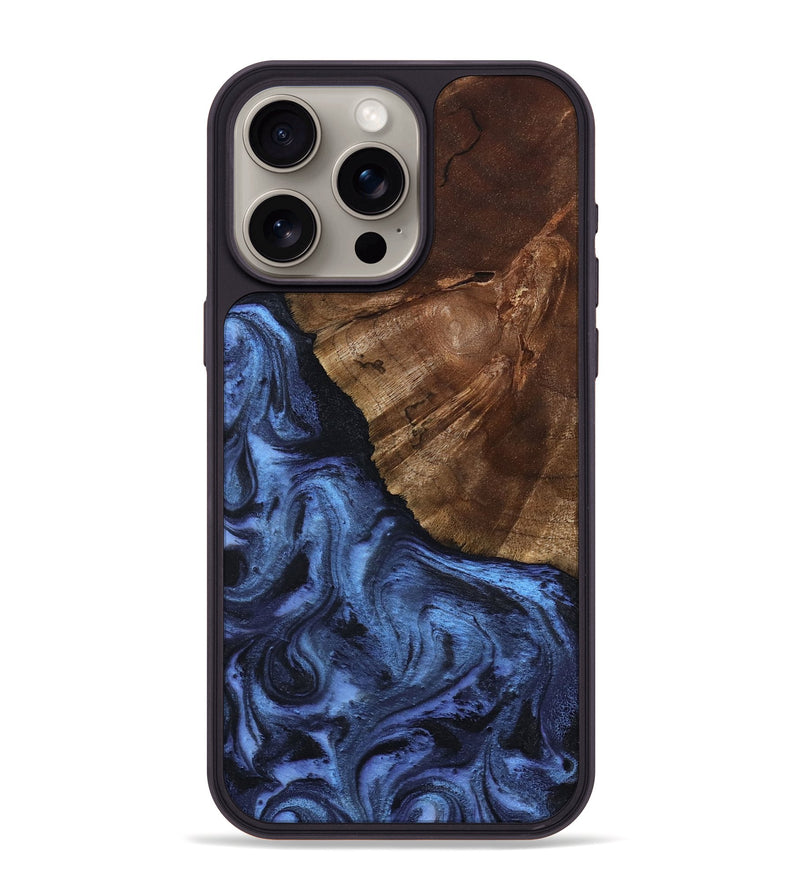 iPhone 15 Pro Max Wood Phone Case - Jace (Blue, 801367)