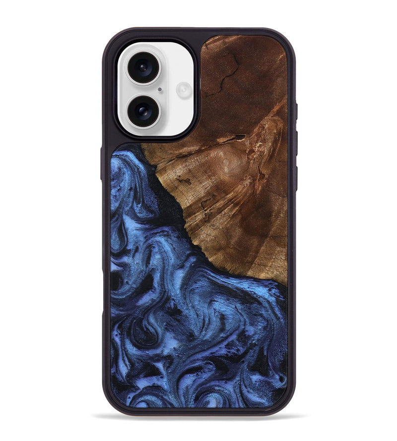 iPhone 16 Plus Wood Phone Case - Jace (Blue, 801367)