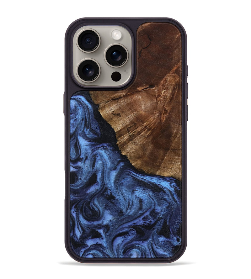 iPhone 16 Pro Max Wood Phone Case - Jace (Blue, 801367)