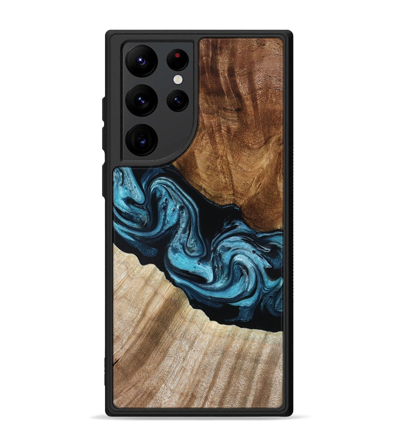 Galaxy S22 Ultra Wood Phone Case - Sara (Blue, 801368)