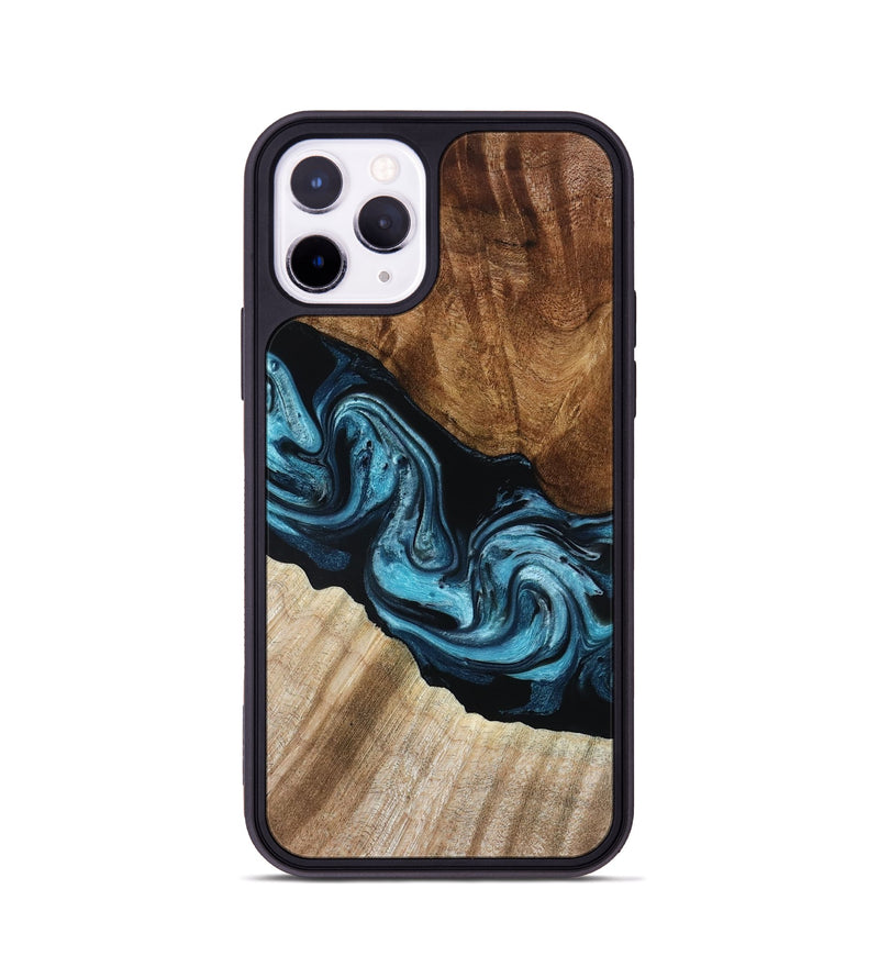 iPhone 11 Pro Wood Phone Case - Sara (Blue, 801368)