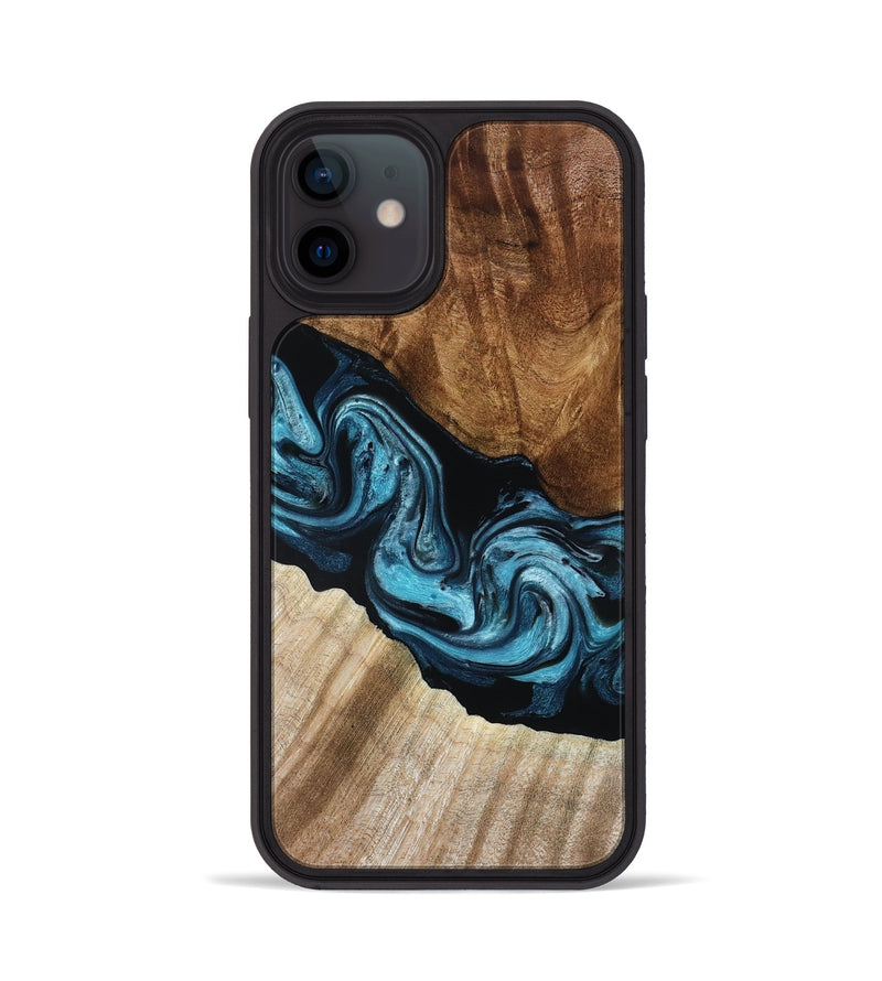 iPhone 12 Wood Phone Case - Sara (Blue, 801368)
