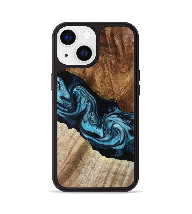 iPhone 13 Wood Phone Case - Sara (Blue, 801368)
