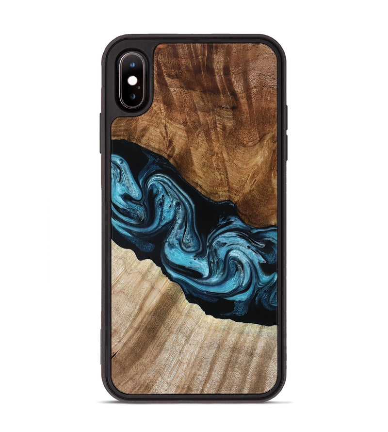 iPhone Xs Max Wood Phone Case - Sara (Blue, 801368)