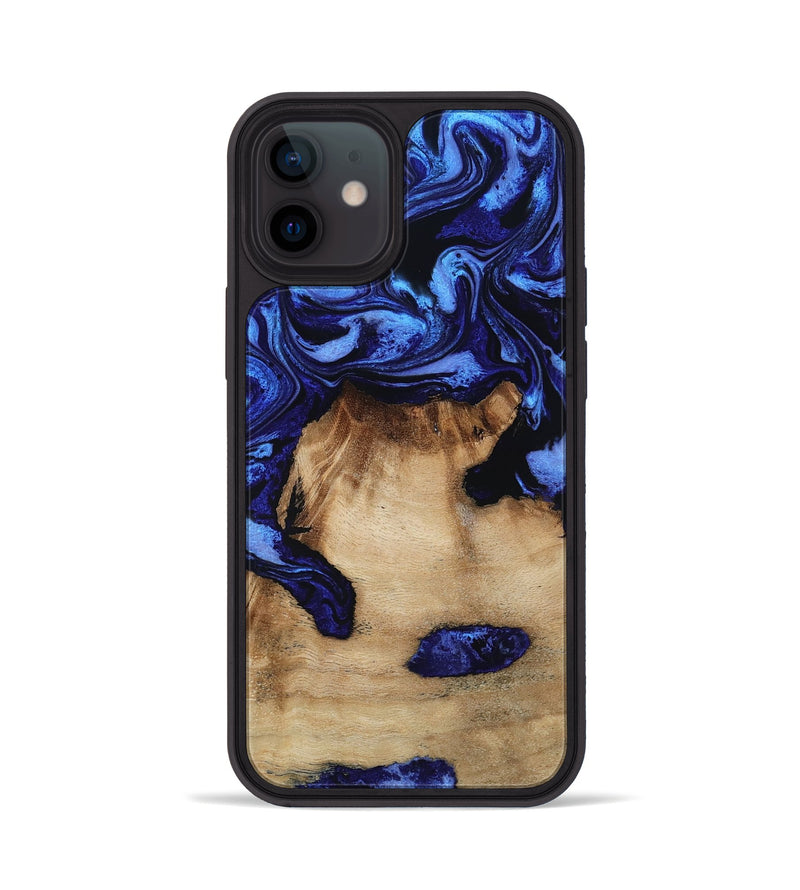 iPhone 12 Wood Phone Case - Ari (Blue, 801369)