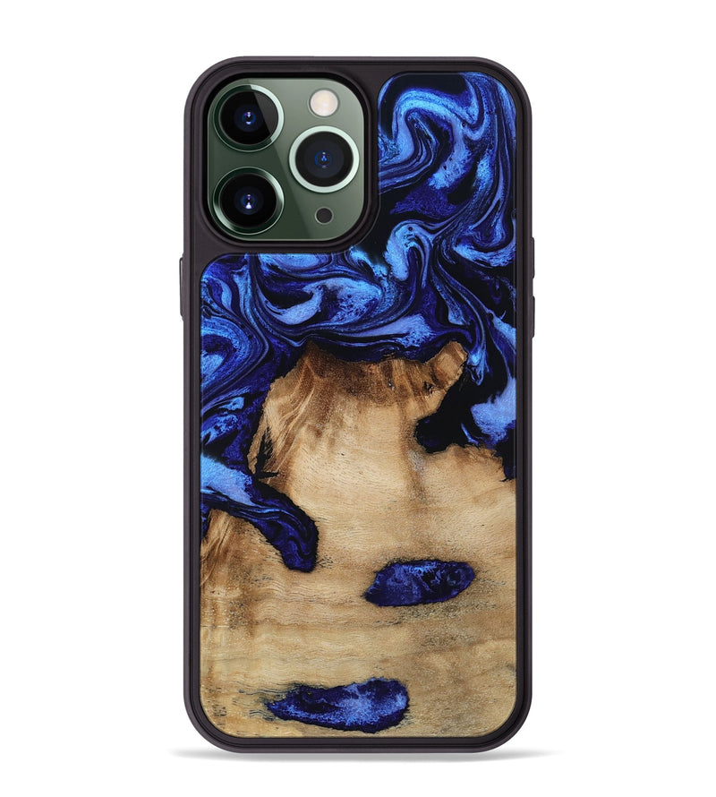 iPhone 13 Pro Max Wood Phone Case - Ari (Blue, 801369)