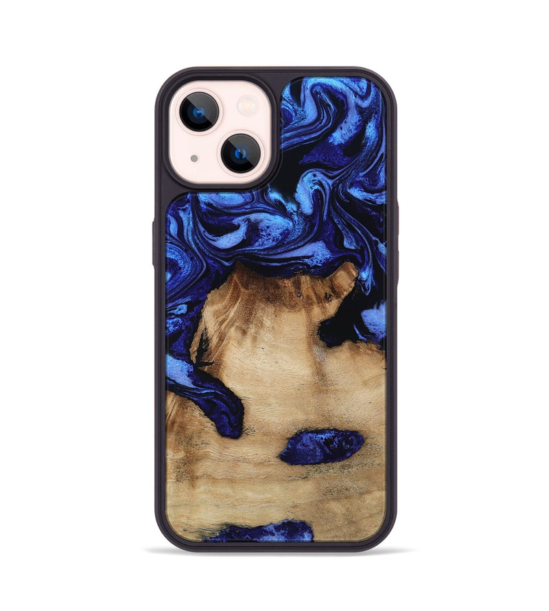 iPhone 14 Wood Phone Case - Ari (Blue, 801369)