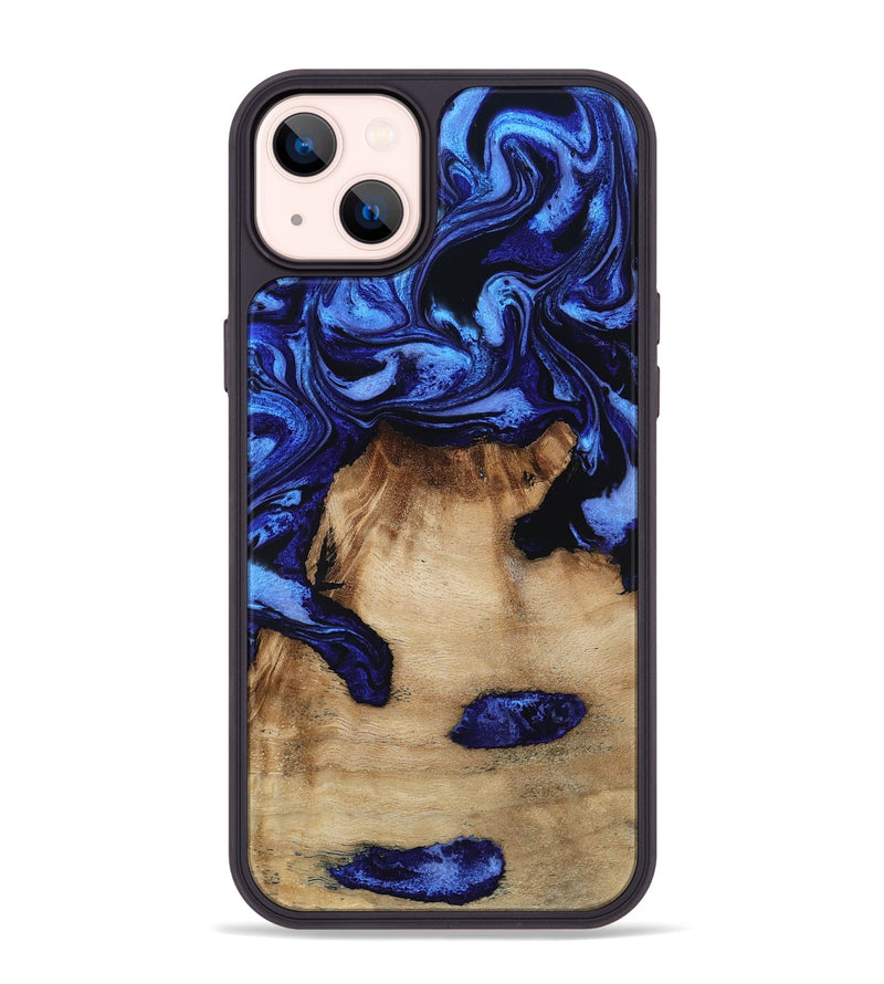 iPhone 14 Plus Wood Phone Case - Ari (Blue, 801369)