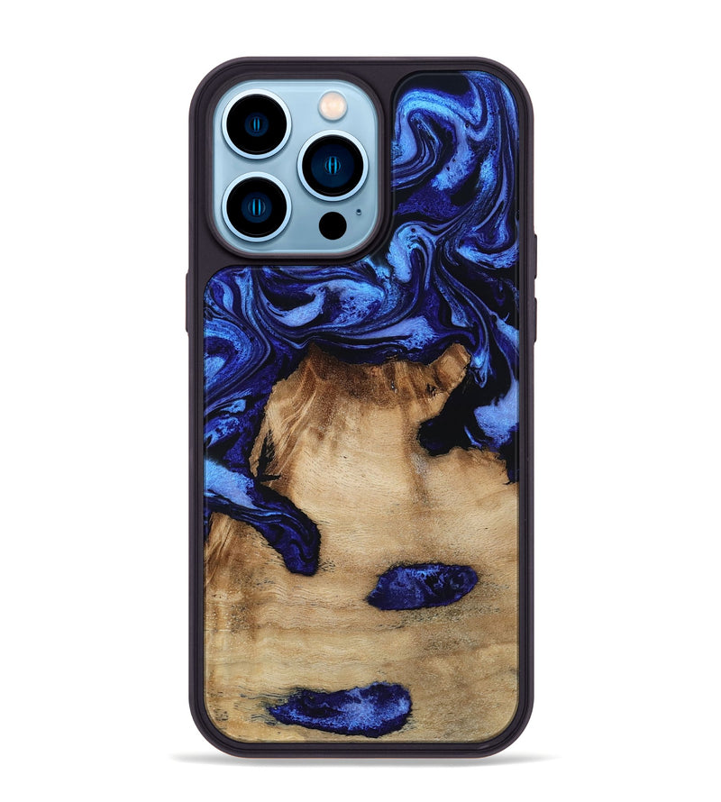 iPhone 14 Pro Max Wood Phone Case - Ari (Blue, 801369)